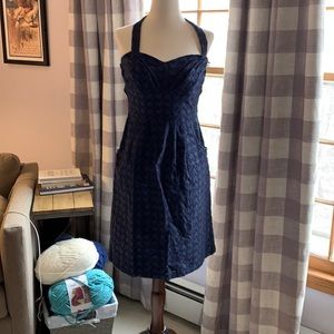 Navy eyelet halter dress- girls from savoy- size 0